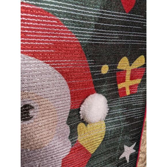 New Santa Christmas Stocking Green Red Shimmer Holiday Holly Lane 20" - Picture 5 of 10